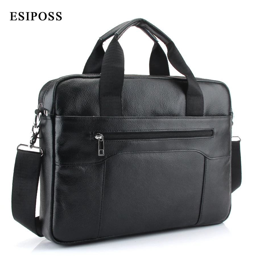 

ESIPOSS 2018 New men's Genuine leather large-capacity briefcase men's fashion shoulder bag business computer bag travel bag