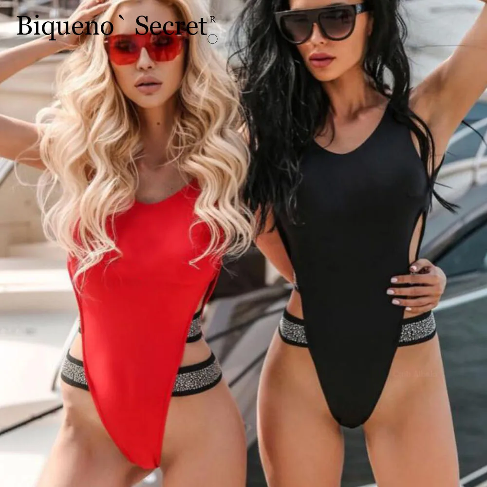 

Red Bodysuit One Piece Swimsuit Bathing Suit Backless Swimwear Women Monokini Sexy Push Up Bikini Biquini 2018 Maillot De Bain
