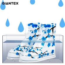 GIANTEX/мужские и женские непромокаемые водонепроницаемые ботильоны на плоской подошве; ботинки с закрытой пяткой; непромокаемые ботинки на толстой нескользящей платформе; U1842