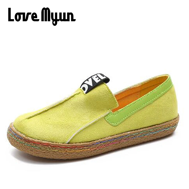 

2018 fashion spring women sneakers Big head shoes Slip On Loafers Round Toe casual shoes flats leather Shallow Boat Shoes XA-87