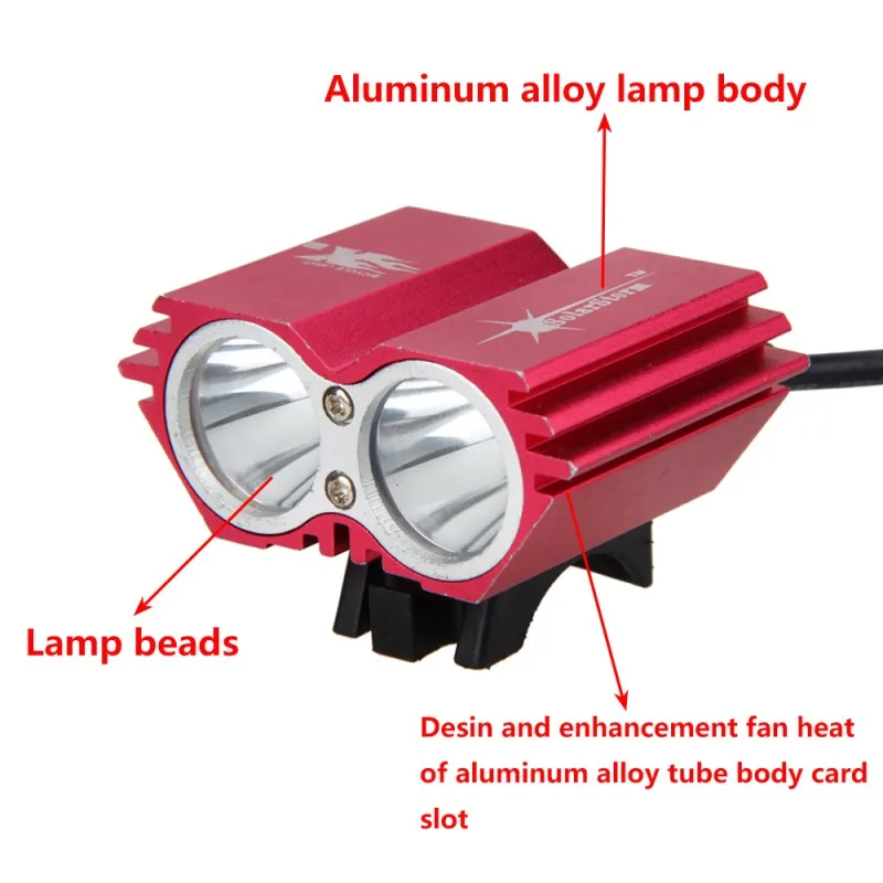 Top 5V USB Charging 8000 Lumens  T6 LED Bike Light 4 Modes Headlight Night Safe Cycling Lamp+ 4x18650 Battery Pack+Charger 13
