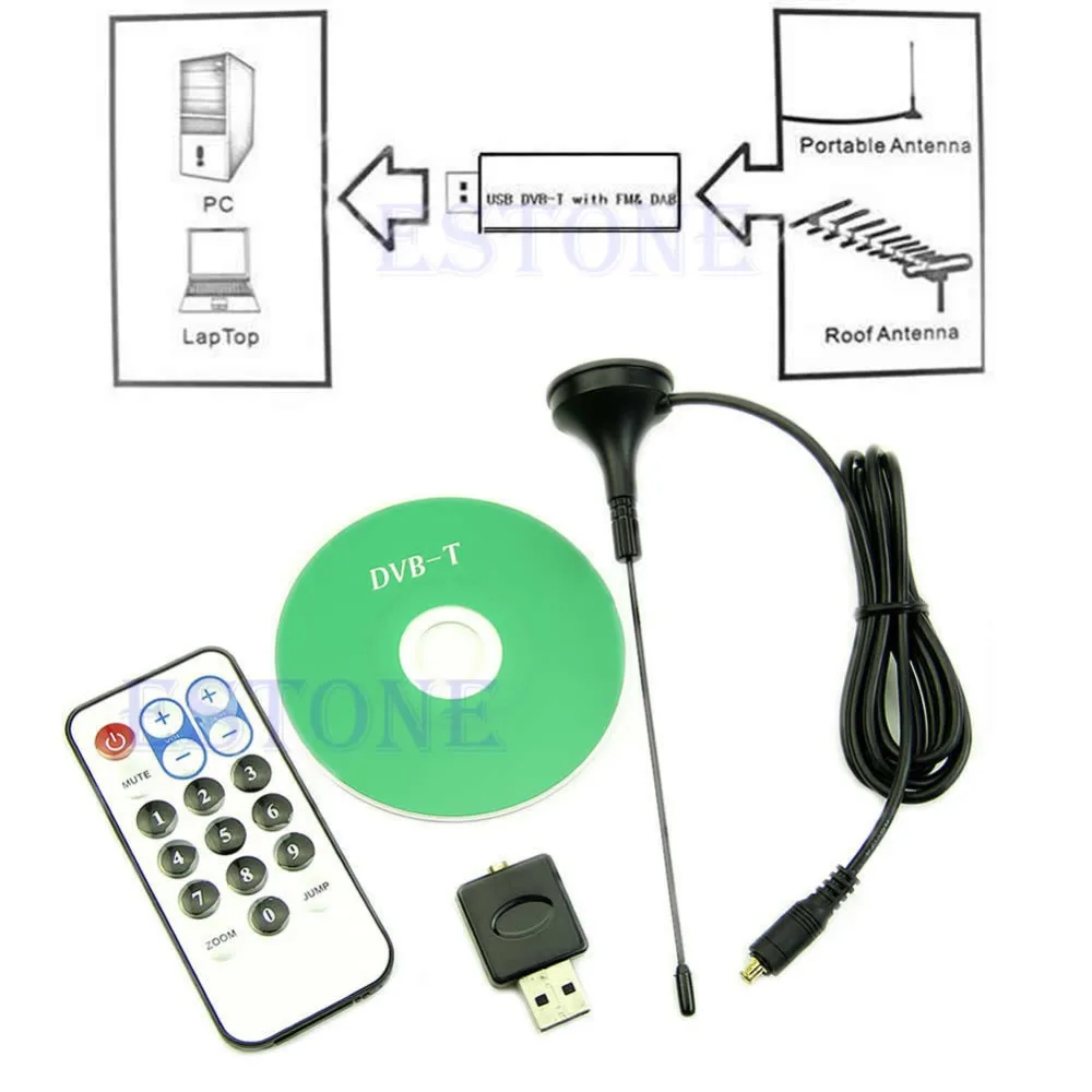 Mini USB DVB-T RTL-SDR Realtek RTL2832U и R820T тюнер приемник ключа MCX Вход