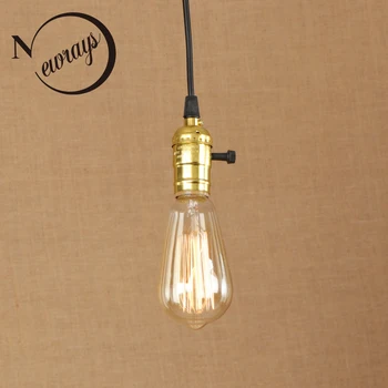 

Vintage iron painted gold art deco pendant lamp E27 220V LED indoor hanging light fixture restaurant bedroom living room kitchen