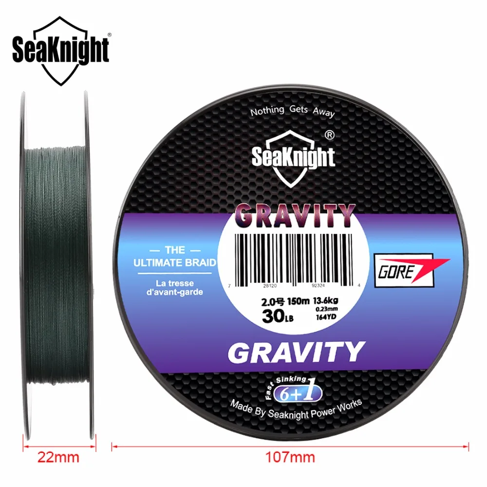 SeaKnight тяжести 150 м Плетеный Рыбалка линии гор 6+ 1 пряди быстро тонущий pe линии зеленый цвет Micro нити оплетки 0.16-0.32 мм
