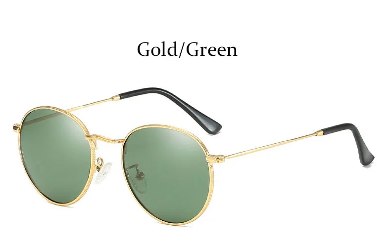 Классические поляризационные Овальные Солнцезащитные очки для женщин, винтажные круглые зеркальные линзы, мужские солнцезащитные очки, женские солнцезащитные очки для женщин, бренд - Цвет линз: Gold Green