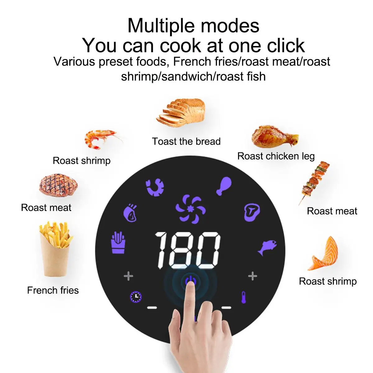 Preise 1350W 3.8L Elektrische Friteuse Air Friteuse Digital LED Touch Screen Timer Temperatur Control Power Air Friteuse Eletric