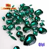 Sell at a loss! mixed shape Malachite green glass crystal sew on claw rhinestones diy clothing accessories ► Photo 3/6