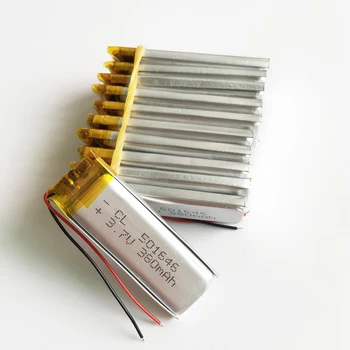

10 pcs 3.7V 380mAh li-Polymer lithium Li-Po Rechargeable Battery cells power For Mp3 DVD CAMERA GPS PSP bluetooth camera 501646