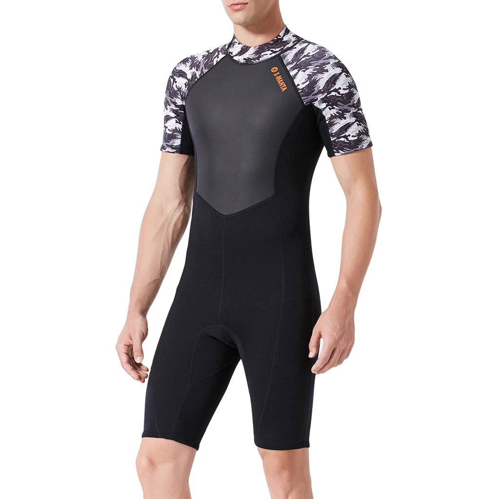 Wetsuit Men Full 1.5mm Water Sports Surfing Suit Shorty Diving Snorkeling Swimming Jumpsuit Swimwear- One Piece M/L/ XL/2XL