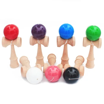 Free Shipping Wooden Toys Outdoor Sports Toy Ball Kendama Ball PU Paint 18.5cm Strings Professional Adult Toys Leisure Sports 1