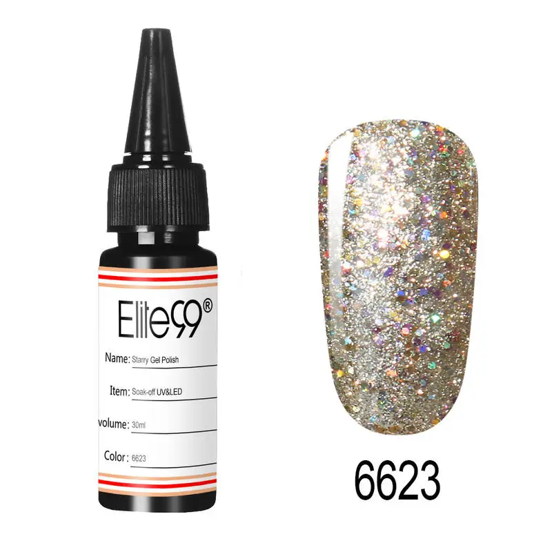 Elite99 30 мл Звездный Гель-лак для ногтей Блеск замачиваемый УФ-гель для ногтей Блестящий лак для ногтей - Цвет: 6623