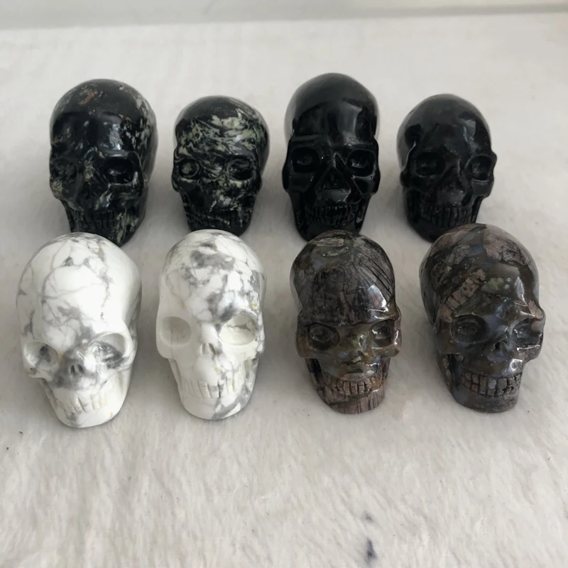2 &quotЧереп натуральный Astrophyllite бирюзовый драгоценный камень маленький череп