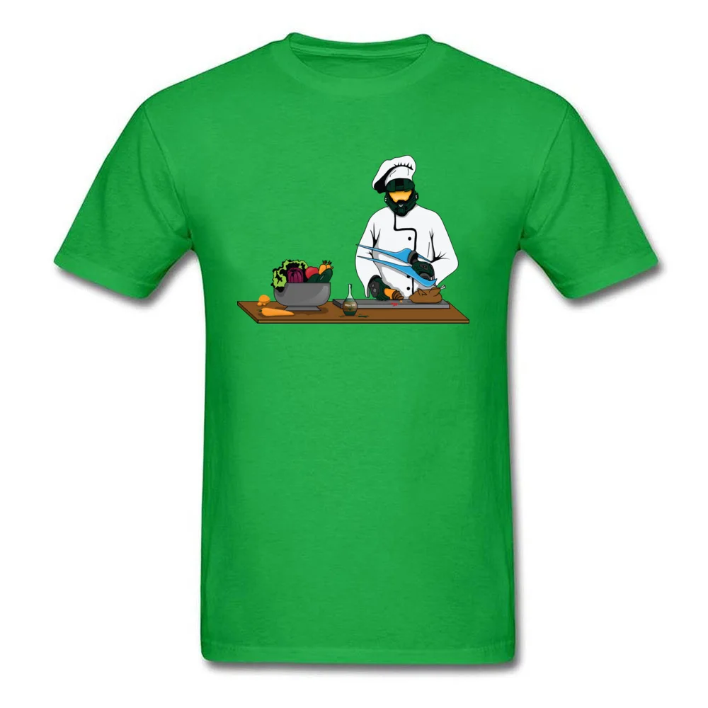 Master Chief or Chef Pure Cotton Men Short Sleeve Tops Tees Normal Summer T-shirts Summer Sweatshirts Latest O-Neck Master Chief or Chef green