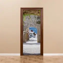 Европейский город Street View современный Гостиная Спальня Ванная комната двери ПВХ росписи стены стикеры Водонепроницаемый самоклеящиеся 3D