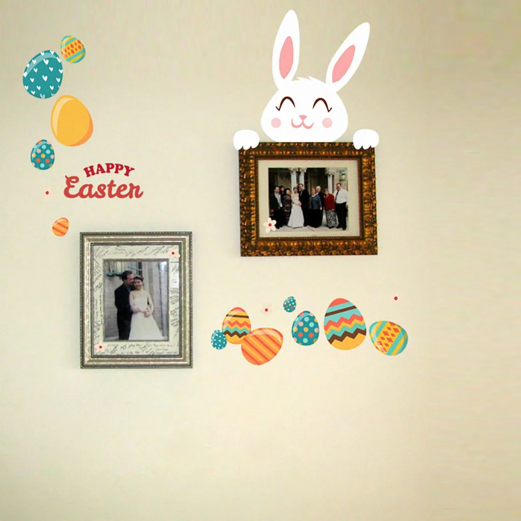 KXAAXS HAPPY EASTER настенные наклейки в виде животных стикер на стену s для детской комнаты домашний Декор ПВХ самоклеющиеся наклейки на стену съемный# g30