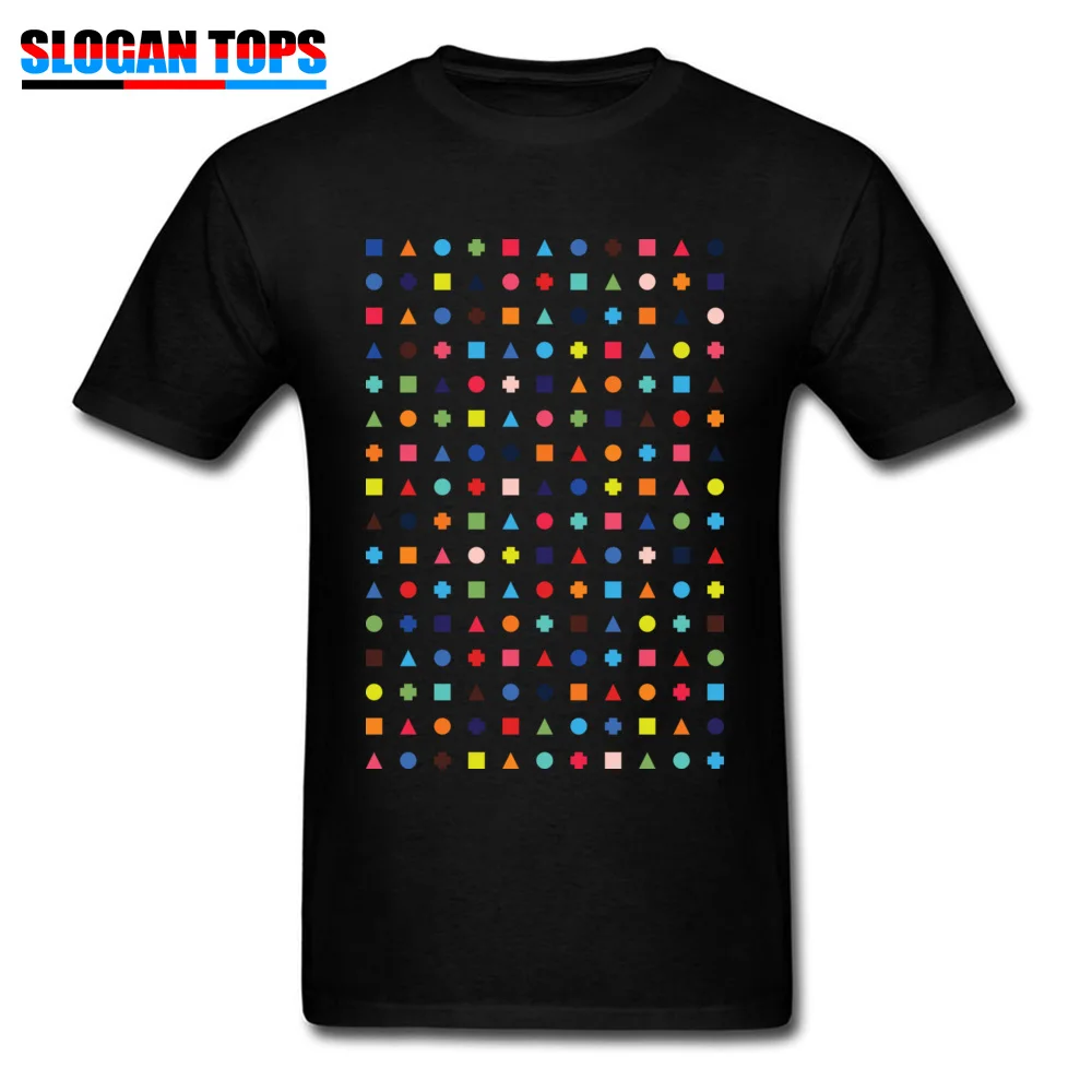 T Shirt Tops Shirts Dot Triangle Square Plus Repeat! Labor Day Pure Cotton Round Collar Men's T-shirts Design 2018 Hot Sale Dot Triangle Square Plus Repeat! black
