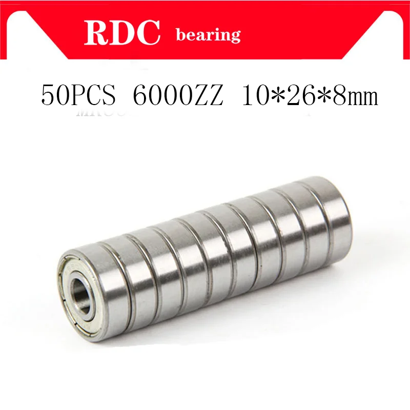 

50PCS 6000ZZ Bearing ABEC-5 10x26x8 mm Deep High quality Groove 6000 ZZ Ball Bearings 6000Z 80100 Z 6000z bearing