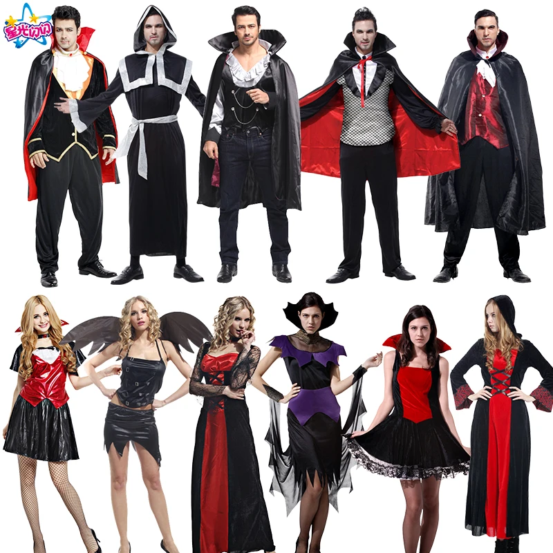 

Free shipping Hot Gothic Adult Men Halloween Party Cosplay costumes Evil Devil Festival Masquerade Top Trousers Cape cloak