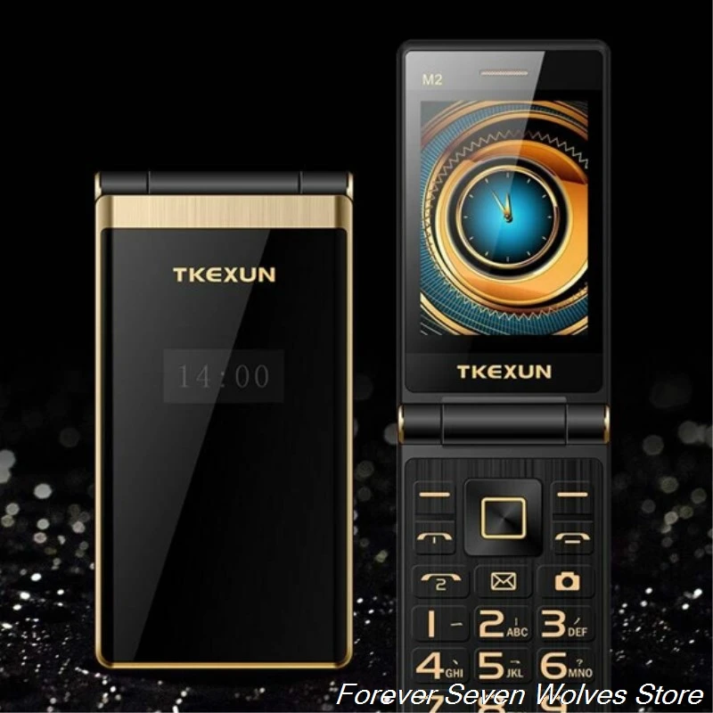 الأصلي TKEXUN M2 الوجه المعادن الجسم الهاتف المزدوج شاشة كبيرة بطارية كبيرة لوحة المفاتيح 3.0 شاشة كتابة يدوية المحمول الهاتف المحمول صدفي
