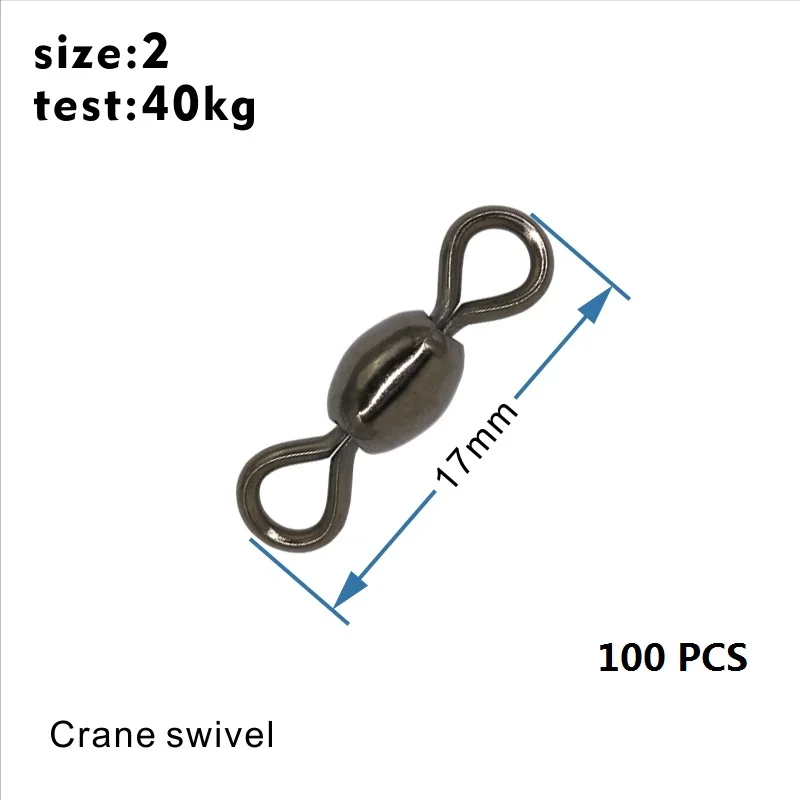 HXY шт(от 200 до 5) Размер(от 10 до 10/0) Вертлюги для рыболовных кранов с твердым кольцом, разъем для рыболовных крючков, аксессуары для рыболовных снастей - Цвет: 2     100PCS