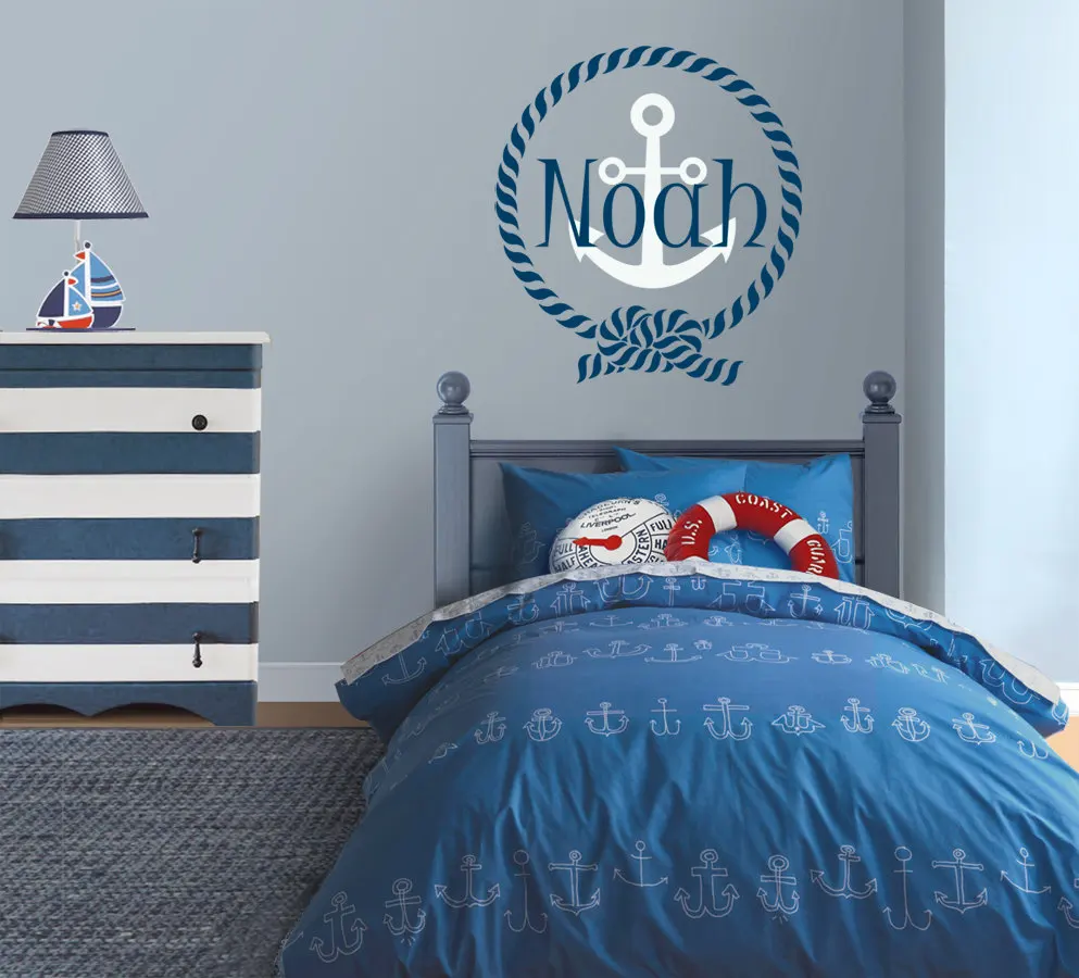 personalised boys name wall stickers for baby boy room removable