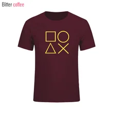 Новинка года; Модная креативная летняя футболка с принтом в виде игры; Размер США; хлопковая футболка для мальчиков с контроллером Playstation; XS-XXL