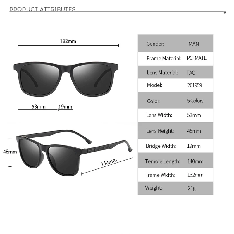 KEITHION Brand Design Polarized Sunglasses Men Square Frame Mirror Sun Glasses Outdoor Driving Fashion Uv400 Eyewear