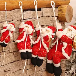 Санта Клаус Скалолазание Веревка Рождество орнамент подвесные украшения гостиничная комната Праздник дома декоративные куклы потолок