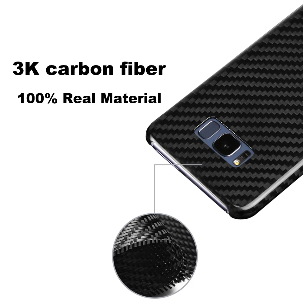 Роскошный чехол из настоящего углеродного волокна для Samsung Galaxy S8 Plus с узором