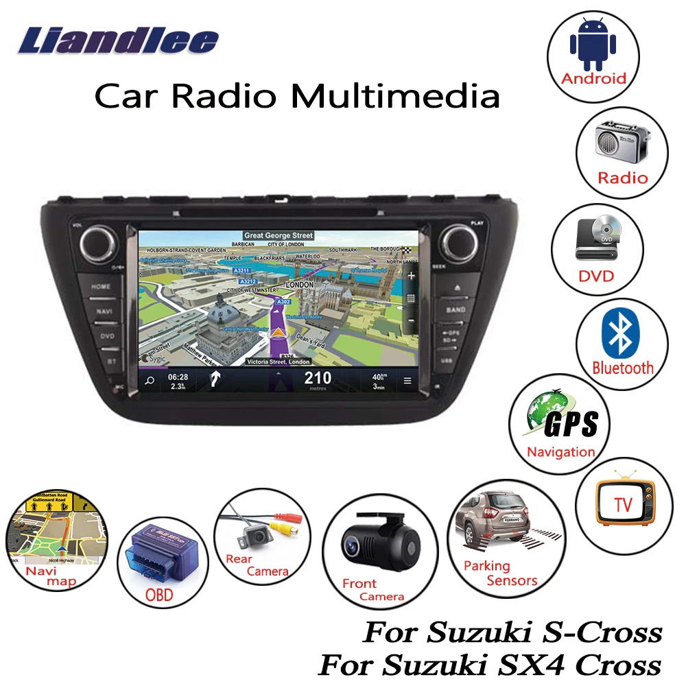 Clearance Liandlee For Suzuki S-Cross / SX4-Cross 2013~2016 Android Car Radio CD DVD Player GPS Navi Navigation Maps Camera OBD TV HD BT 0
