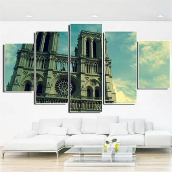 

Hot Sale Frameless Mordern Nordic Building Canvas Painting Wall Art Print Poster Wall Pictures Home Decoration for Room 5Pcs