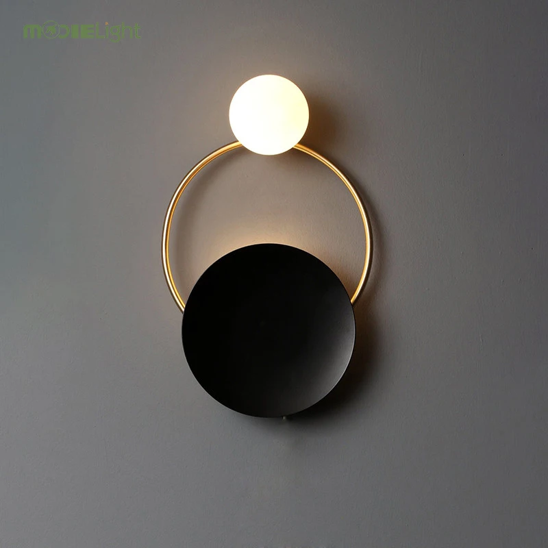 

Modern Moon Glass Ball Wall Lamp Sconce Led Bedroom Wall Light Fixture for Home Decor Nordic Living Room Corridor Luminaire G4