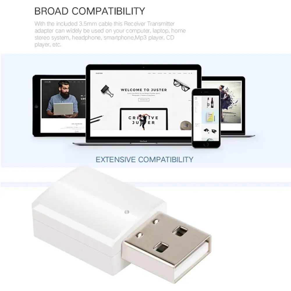 Bluetooth V5.0 Мини Портативный приемник аудио USB передатчик адаптер ZF169 для ТВ/ПК