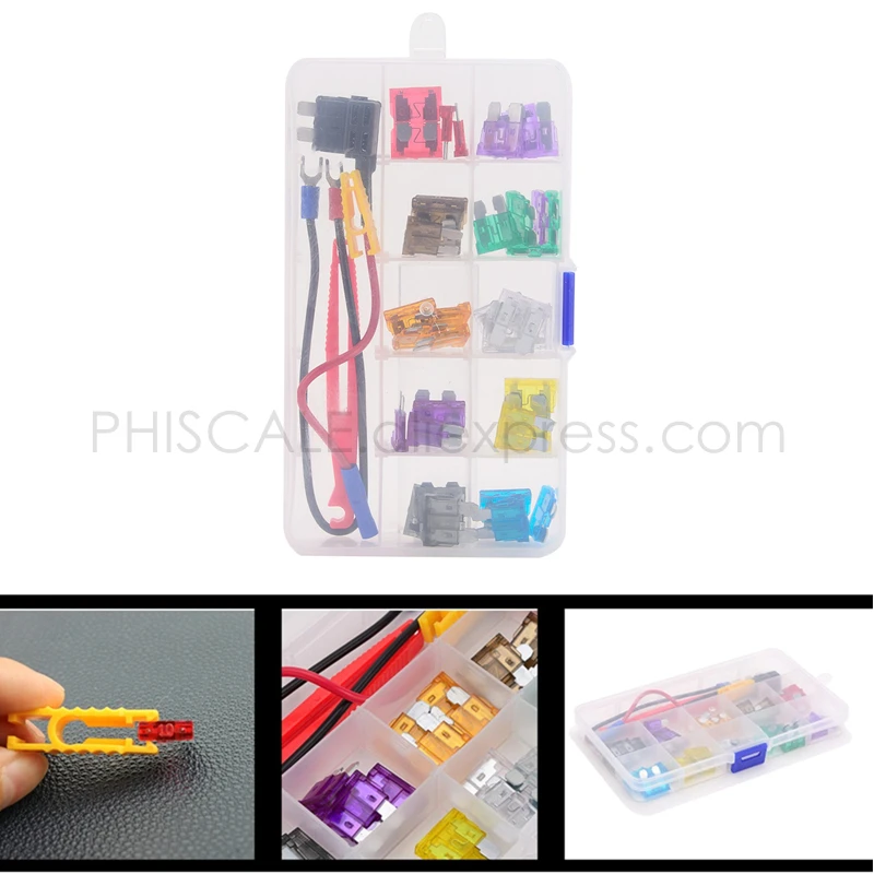 

Car Truck Automotive Medium Fuse Assortment Kit DashCamera Install 2-35A Including Fuse Kit+ Add-a-Circuit Tool Kit+ Fuse Puller