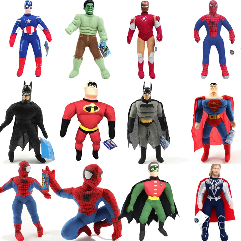 Cap America 30cm or 40cm Thor Spiderman IronM Avengers Plush Toy Dolls Hulk
