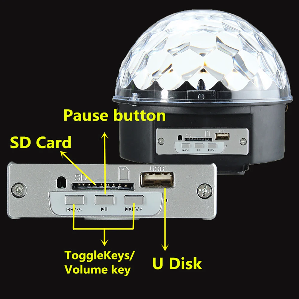 Волшебный хрустальный шар USB MP3 музыкальный пульт дистанционного управления светодиодный RGB DJ диско сценический светильник