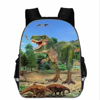 

11 13 16 Inches Dinosaur World Backpack Animal Anime Jurassic Dragon School Bags Toddlers Boys Girls Teenager Mochila Gift Bolsa