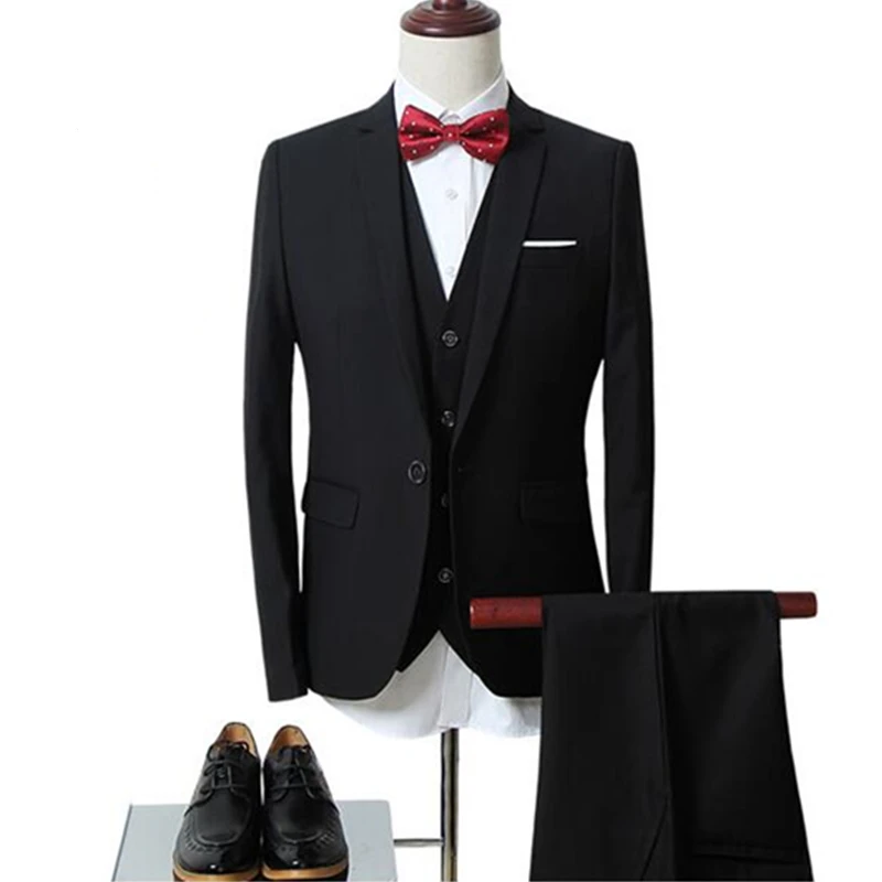 men's business casual suits sets / Men three-piece suit three separate set / male vest+Blazers+pants PLUS SIZE 6XL suit coat