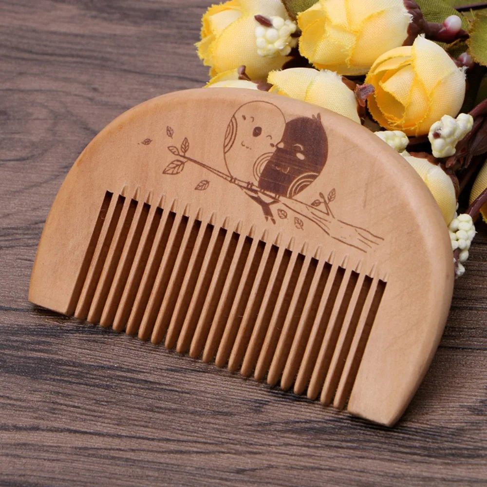 1 PCS Mini Facial Comb Super Wood Combs Anti static Male Pocket Wooden
