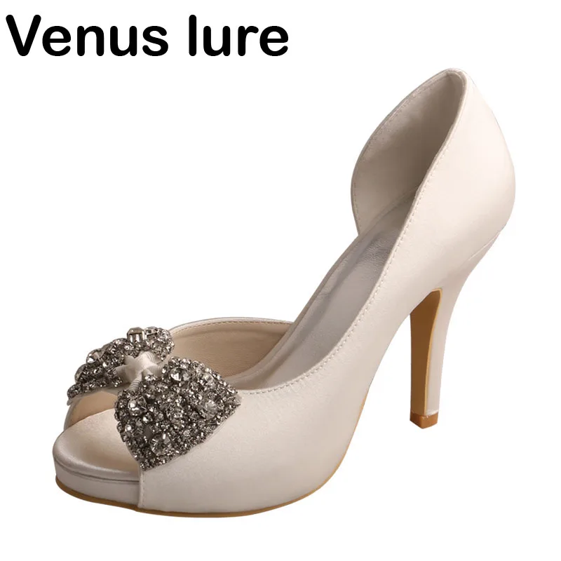 ivory satin pumps wedding