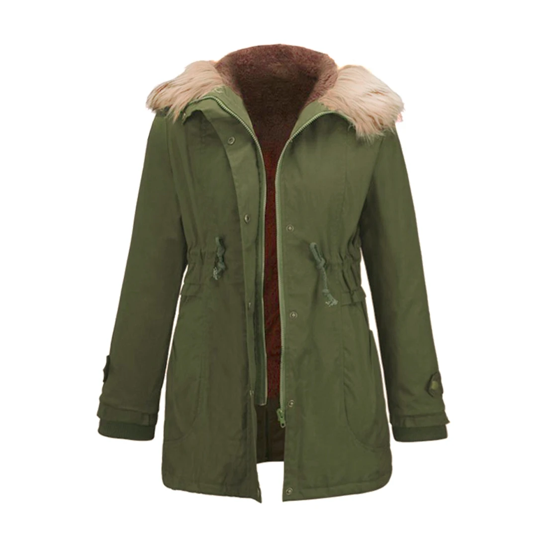 Women's Winter Jacket Liner Casual Coat Overcoat Military Hooded