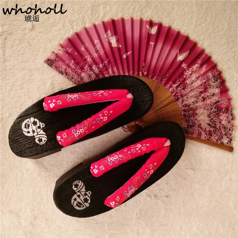 

WHOHOLL Geta 2019 New Japanese Geta Sandals Lady Wooden Slippers Japanese Clogs High Heel platform Women Flip-flops Slides COS