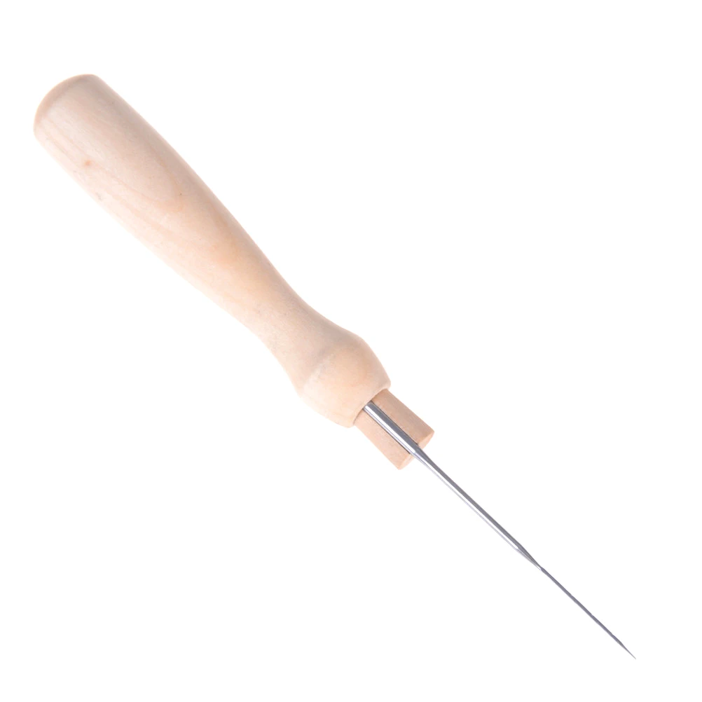 1PCs Wool Felting Needles Awl Craft DIY Tools With Solid Wood Handle