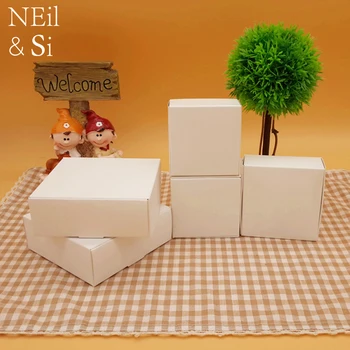 

White Paper Box Handmade Soap Wedding Gift Favor Craft Candy Cookies Packaging Cardboard Boxes Free Shipping