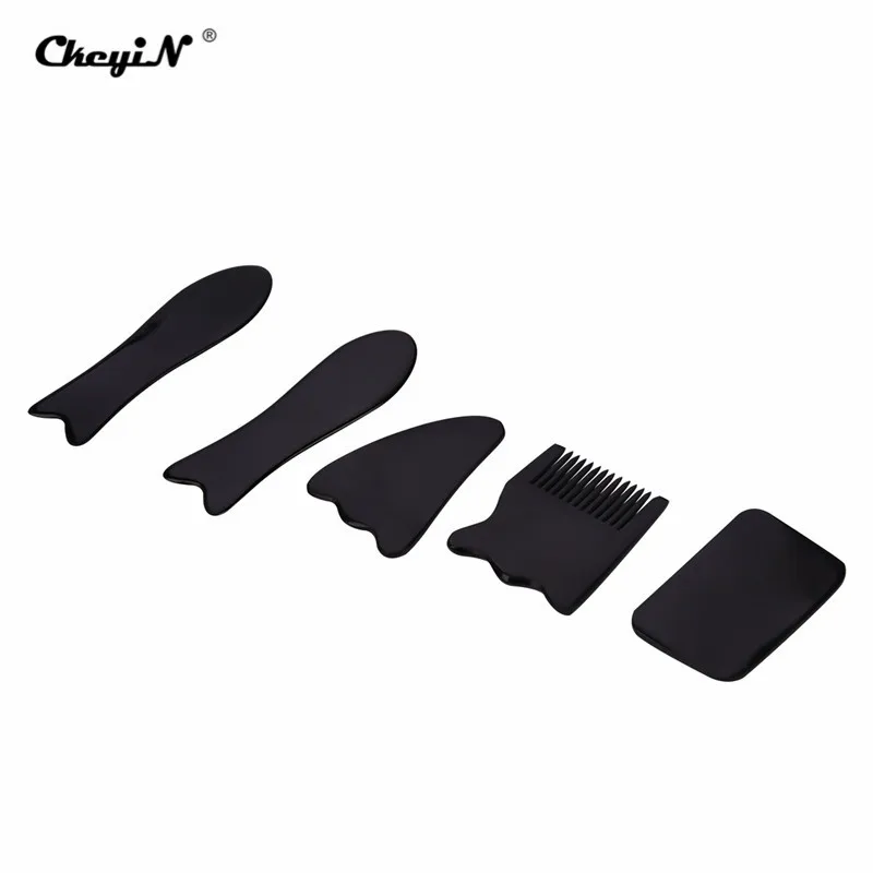 Массажный инструмент Gua Sha 5 шт. натуральный массажер для тела с рожками скребок