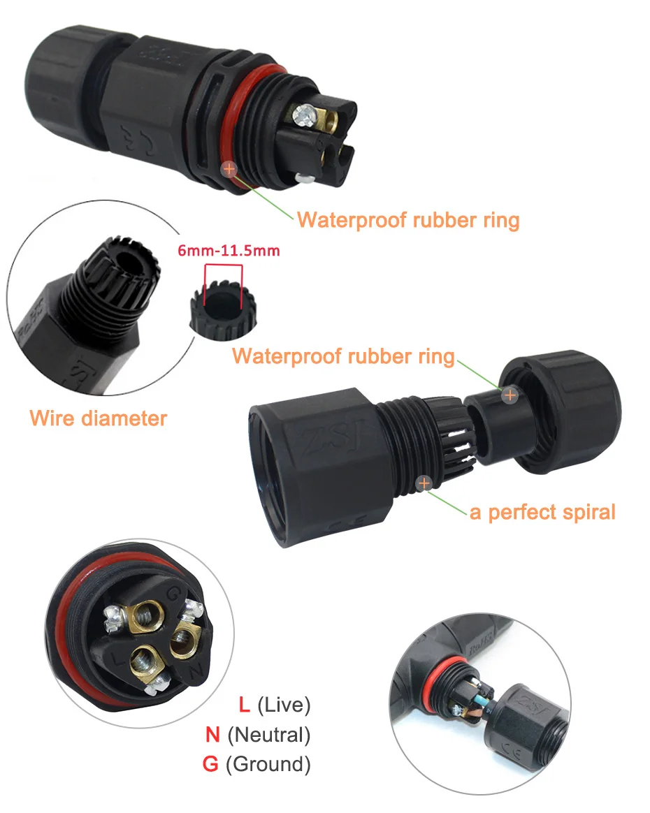 IP68 Водонепроницаемый светодиодный разъем для наружного использования проводной разъем 3pin прямой/Т-образный/крестообразный кабельный разъем для сада Светодиодный светильник