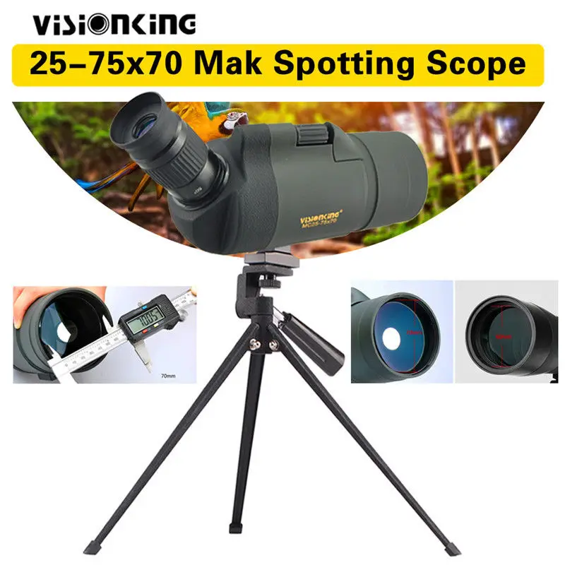 

Visionking 25-75x70 Waterproof MAK Spotting Scope Monocular Telescope with Tripod