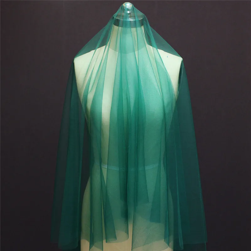 Реальные фотографии, новое однослойное зеленое Тюлевое свадебное платье 3 метра без гребня, красивая свадебная вуаль