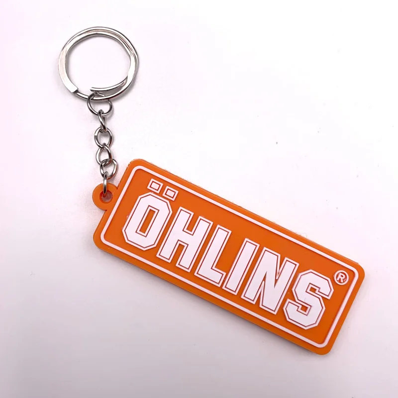 Двухсторонний Печатный автомобильный стильный резиновый брелок для ключей для OHLINS