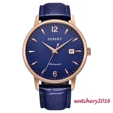 Newest 40mm Debert Blue Dial Golden plated case Complete Calendar Sapphire Crystal MIYOTA 8215 Automatic Mechancial Mens Watch Newest 40mm Debert Blue Dial Golden plated case Complete Calendar Sapphire Crystal MIYOTA 8215 Automatic Mechancial Mens Watch